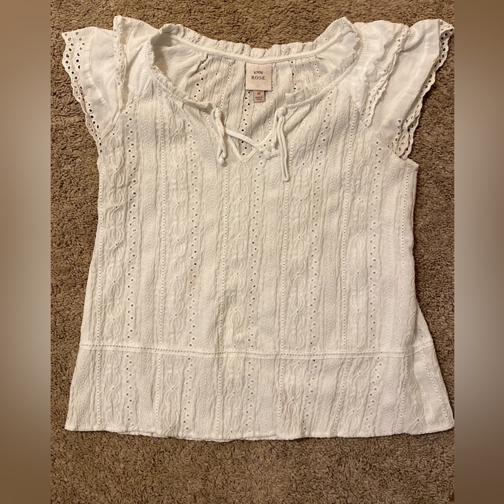 Lace Tie knot shirt